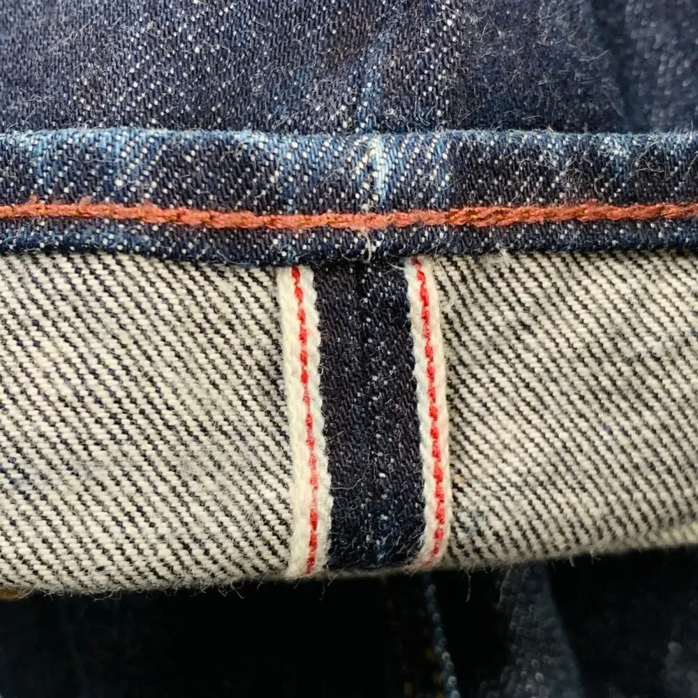 PAUL SMITH Size 36 Blue Contrast Stitch Cotton Straight Japanese Selvedge Jeans